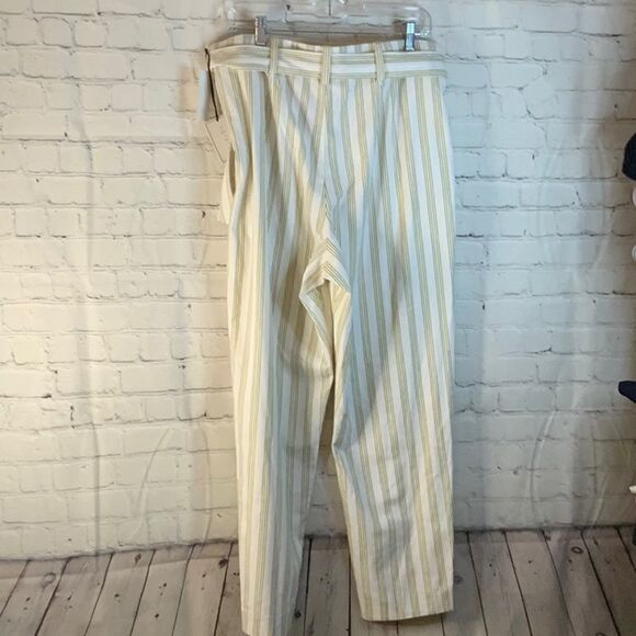 1. State White Pants with yellow and black stripes, size 14, with tie belt - Picture 5 of 7